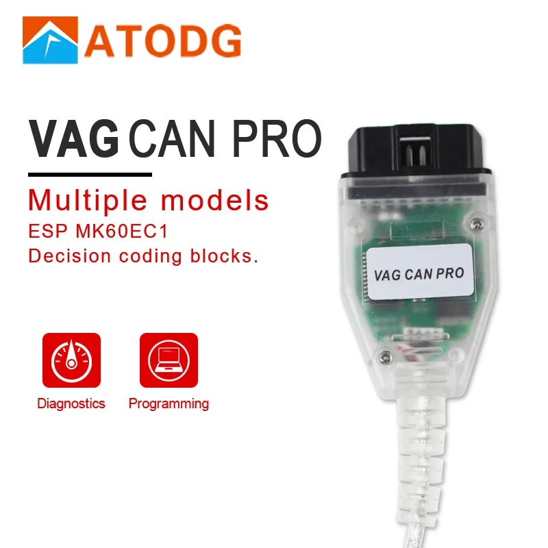 2023 для VAG CAN PRO с поддержкой CAN BUS+UDS+K-Line S.W Версия для VCP 5.5.1 с кабелем FTDI FT245RL OBDII для VW для AUDI