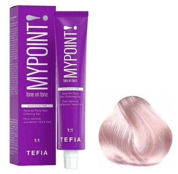Обзор: Tefia Mypoint гель-краска для волос Tone On Tone, 9.6 очень светлый блондин махагоновый, 60 мл