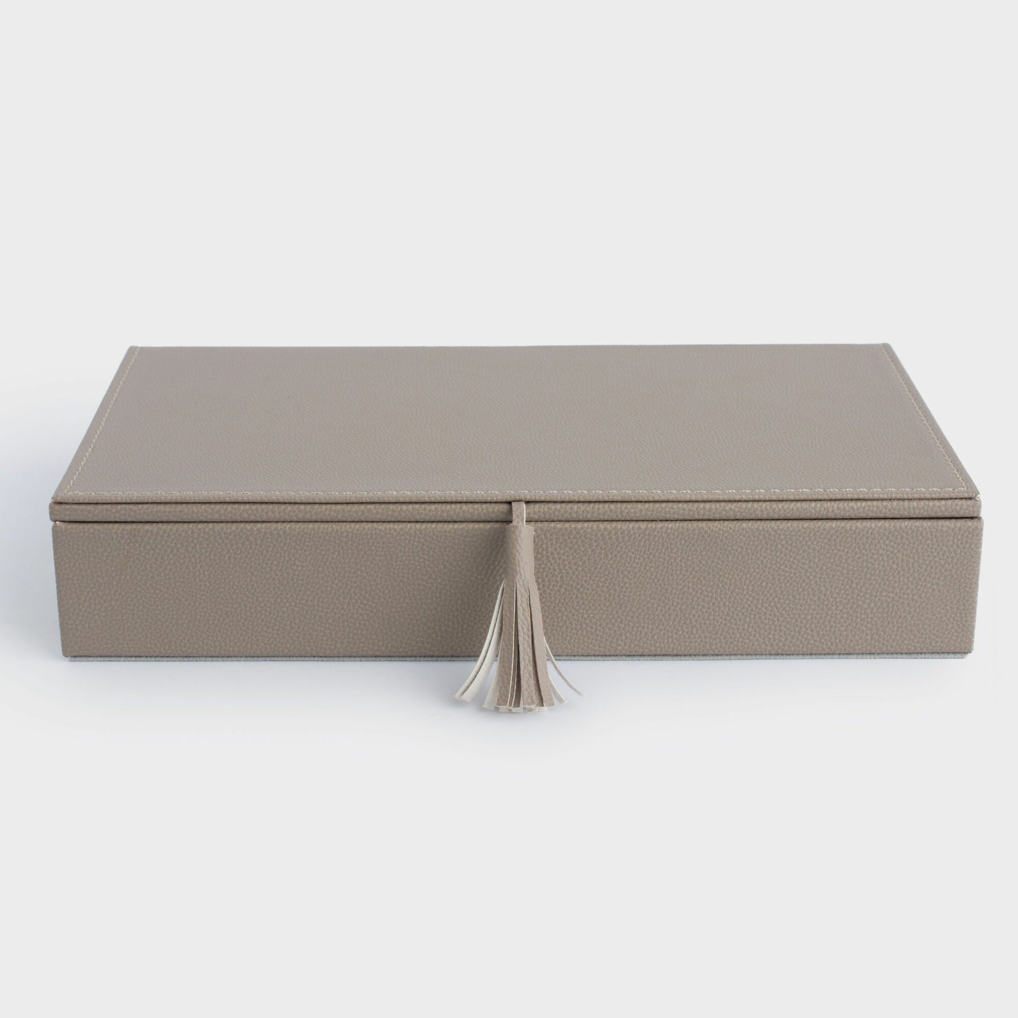 Шкатулка для украшений 26х15 см искусственная кожа/МДФ бежевая Premiere one