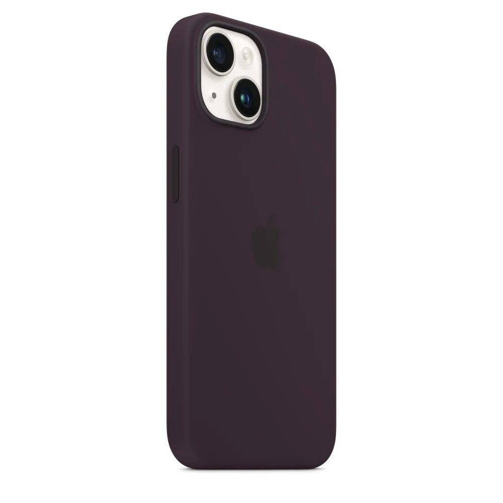 Чехол силиконовый MagSafe для iPhone 14 Elderberry с анимацией NFC, Silicone case MagSafe для айфон 14 - Вишнёвый — фото 1