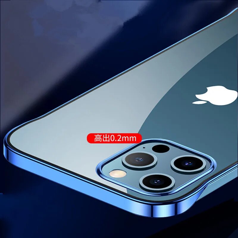 Гальванизированный прозрачный ультратонкий безрамочный чехол для iPhone 15 14 13 Pro Max 12 11 XS X XR тонкий глянцевый неограниченный прозрачный чехол, Black, for iphone 15 — фото 1