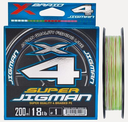 Изображение товара Плетеный шнур YGK X-BRAID SUPER JIGMAN PE X4 200m #1 (18lb/8.2кг/0.165mm)