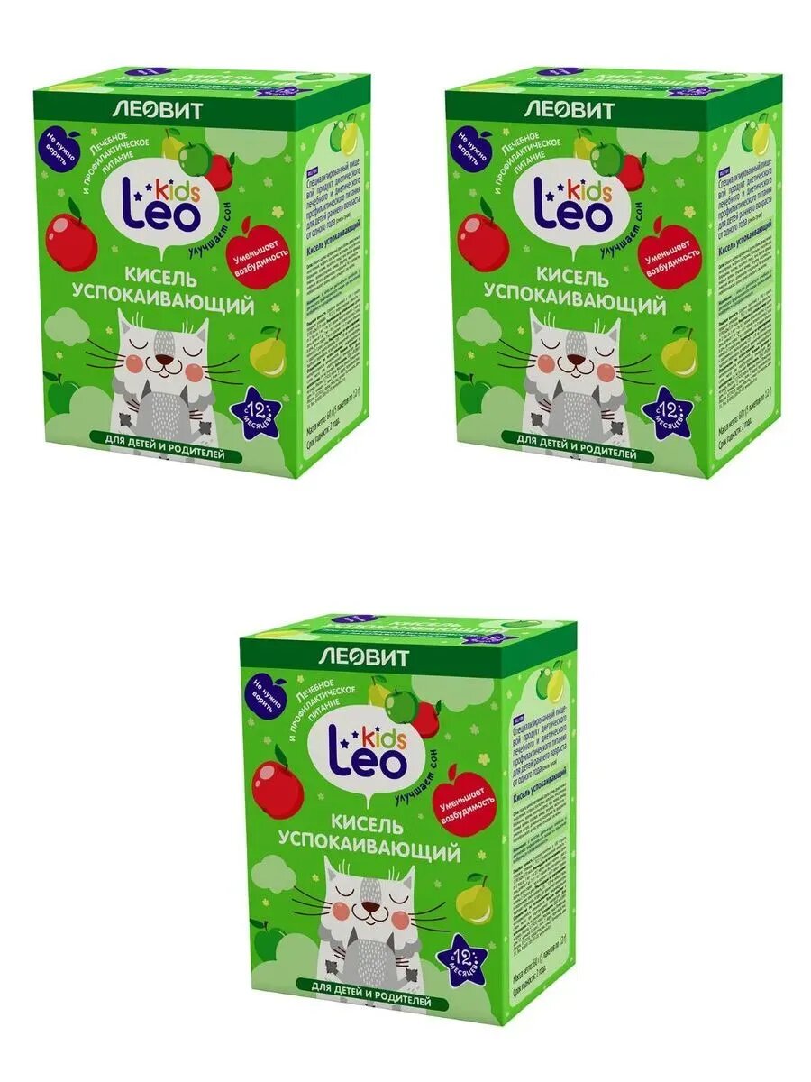 Леовит leo kids кисель для детей успокаивающий 12,0 n5 3 шт