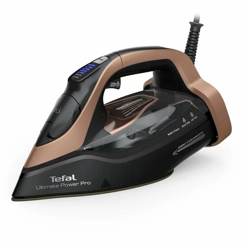 Утюг Tefal ULTIMATE POWER PRO FV9E50E0, 3200 Вт, черный/коричневый