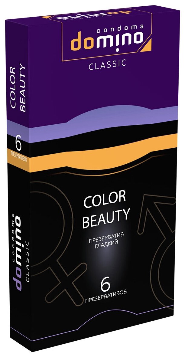 Презервативы Domino, classic, colour beauty, латекс, 18 см, 5,2 см, 6 шт.