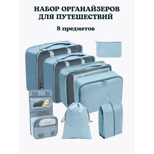 Дорожный набор 8 предметов размер M голубой 2190₽