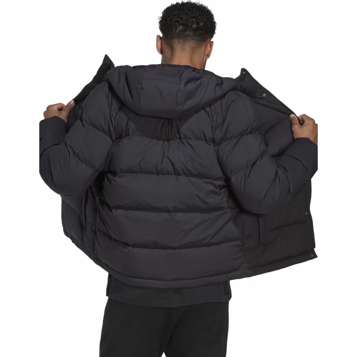Куртка adidas Helionic Hooded Down Jacket, размер L INT, черный — фото 1
