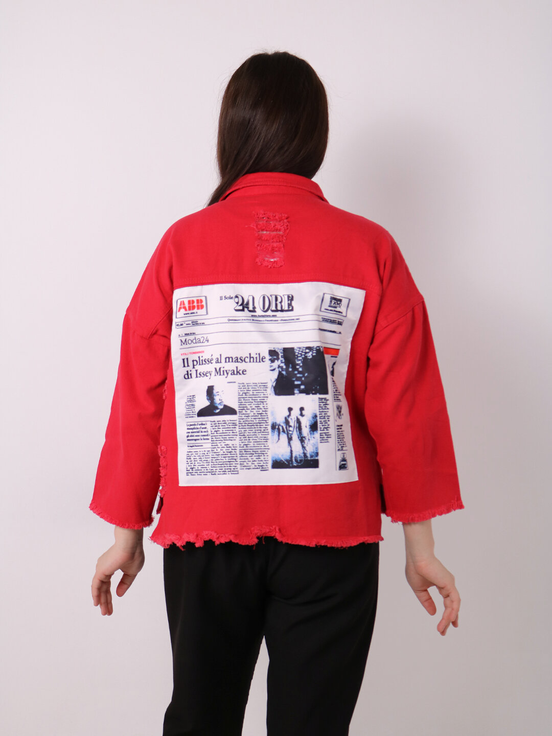 Куртка джинсовая , размер One Size, красный — фото 1