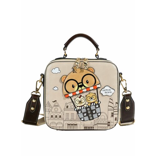 Сумка кросс-боди BeiBaoBao фактура гладкая серый 4000₽