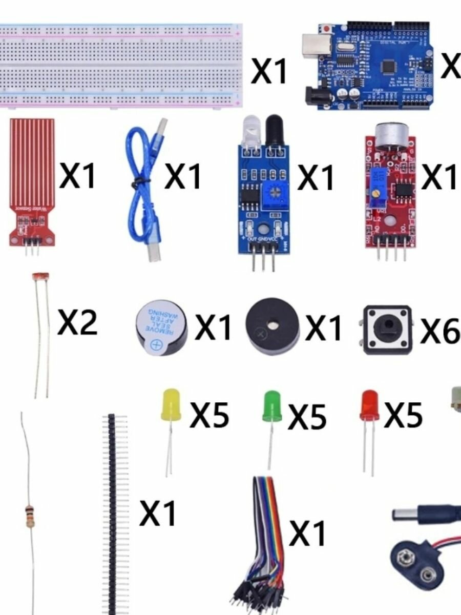 Стартовый набор для прототипирования Arduino AMK-MINI 3, радиодетали, электронный модуль — фото 1