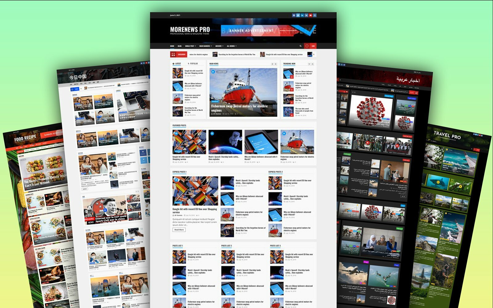 Шаблон для сайта Вордпресс с демоконтентом MoreNews Pro – Professional WordPress Theme for News, Blog, and Magazine Websites