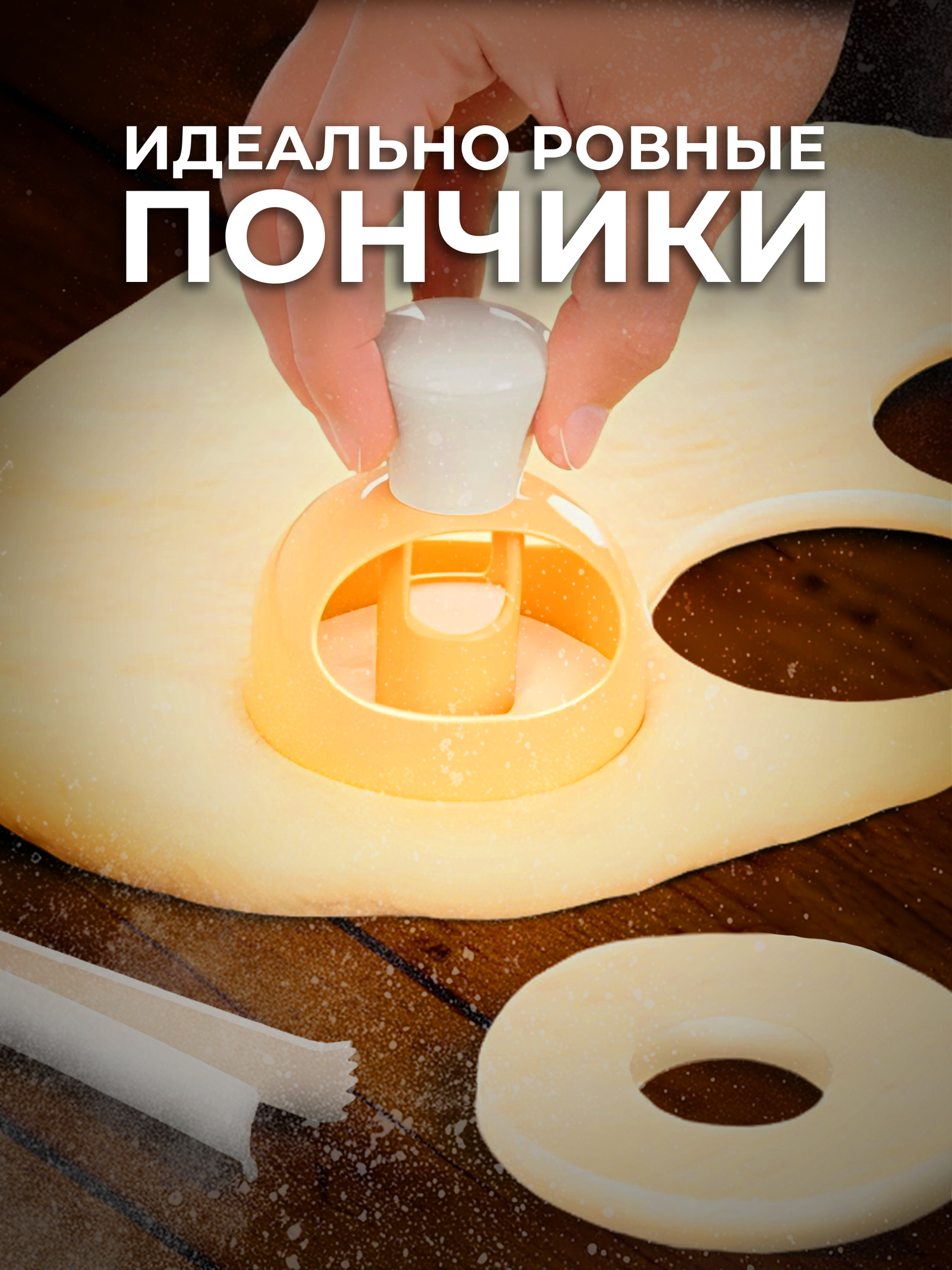 Форма для создания пончиков с щипцами, форма для вырубки теста, форма для пончиков кондитерская Lianhouse — фото 1