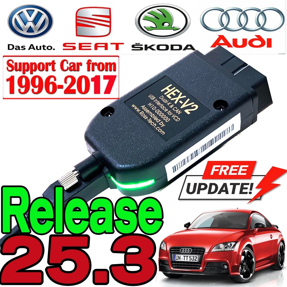 Интерфейс VODS VAGC0M VAG HE V2, обновление 25,3. для VW для AUDI Skoda Seat, многоязычный автомобиль Ato com, диагностика, инструменты VAGOM, Russian 24.7