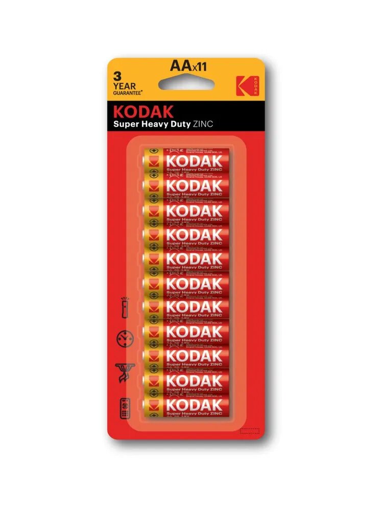 Элемент питания Kodak R6-11BL Super Heavy Duty Zinc АА / батарейки пальчиковые AA 11 шт. R6 — фото 1