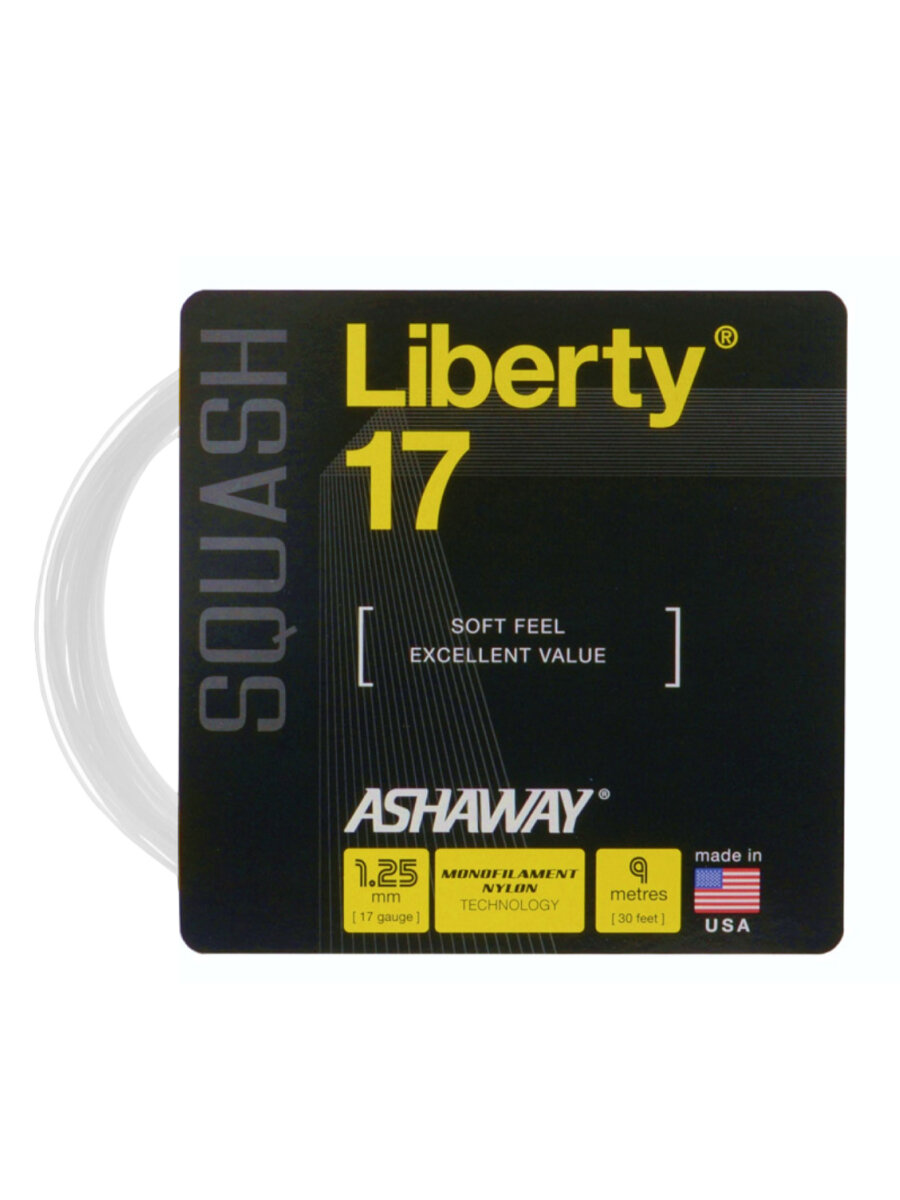 Струна для сквоша моноволоконная Ashaway Liberty белая 1.25 9м
