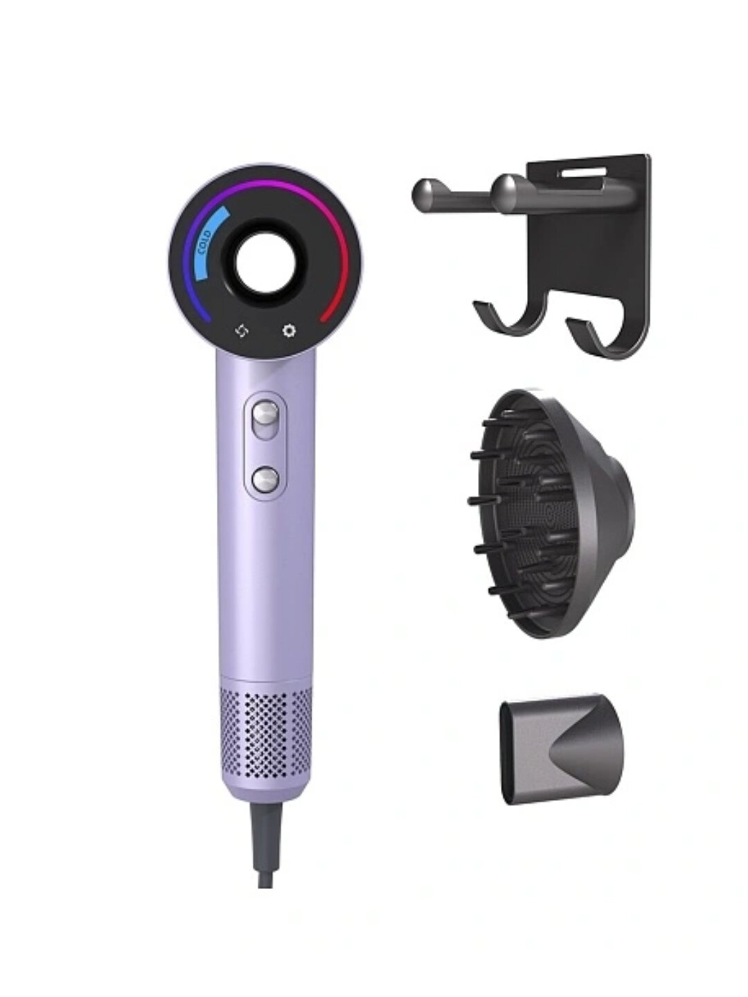 Фен-стайлер Hofmann SHD1602, 2000Вт, 3 температурных режима, ионизация — фото 1