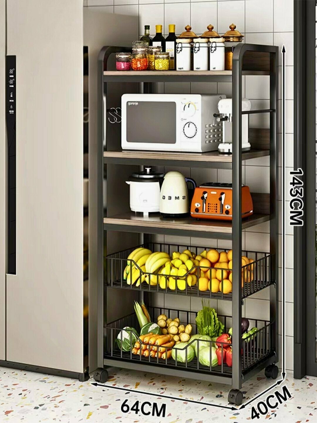 Металлический напольный шкаф, домашняя мебель, кухонная стойка с дверцей шкафа