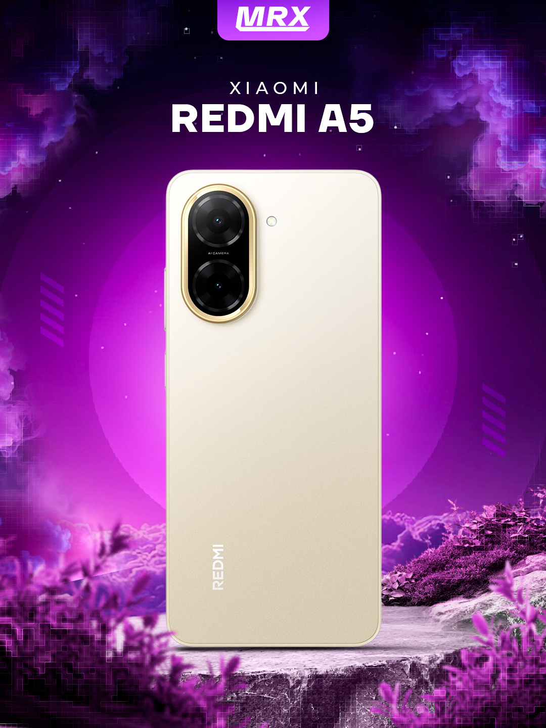 Смартфон Xiaomi Redmi A5 4/128GB, дисплей 6.88" IPS, 32mp камера, 5200 mAh, GOLD