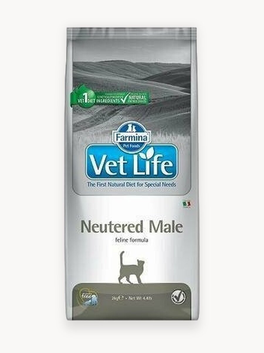 Сухой корм для котов Farmina Vet Life Neutered Male, для кастрированных, курица, 2кг