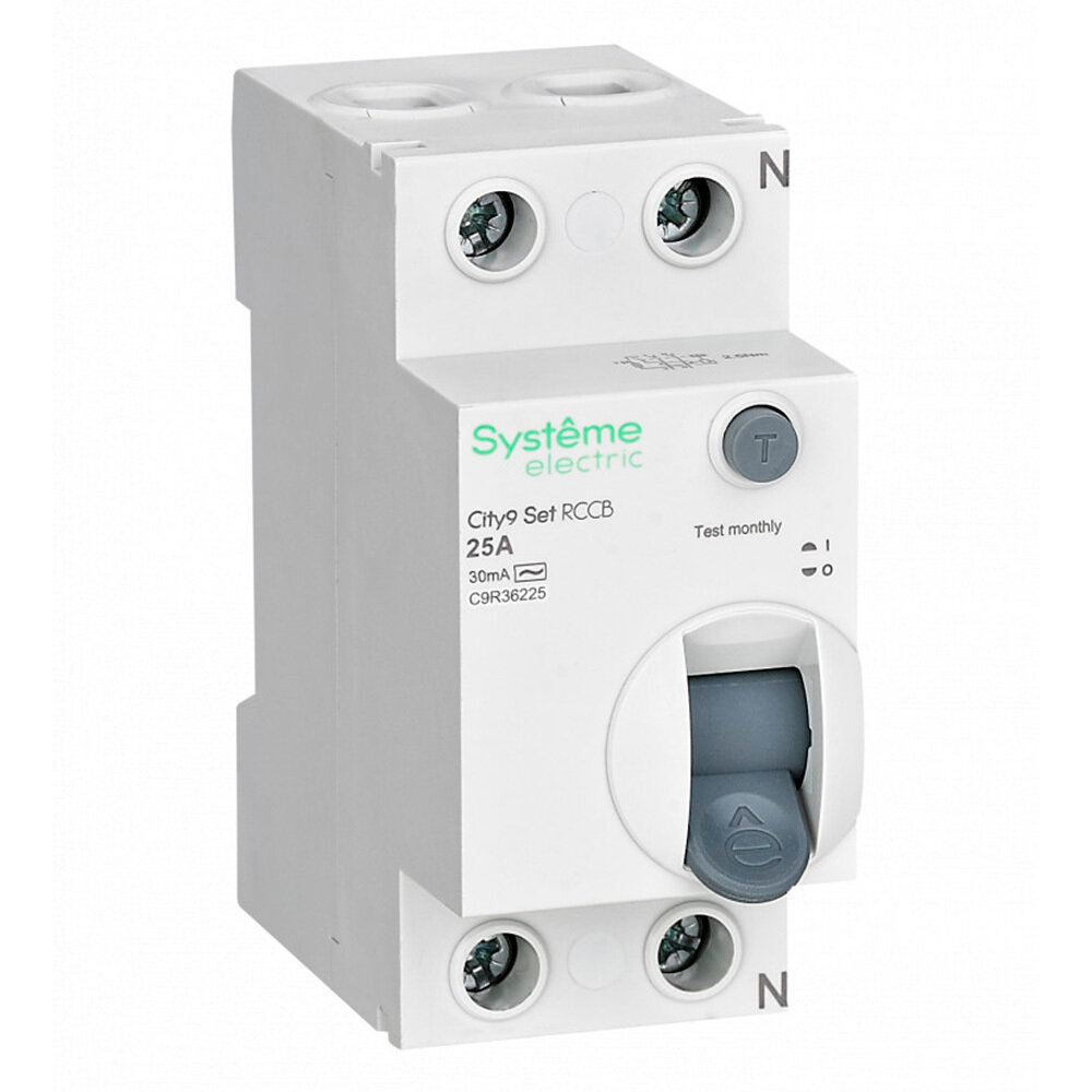УЗО Systeme Electric City9 Set ВДТ 25А 30 мА 1P+N тип АС 4,5 кА (C9R36225)