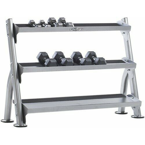 фото Двухъярусная стойка для гантелей и гирь tuffstuff evolution 2-tier tray dumbbell/kettle bell rack cdr-300