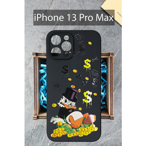 Силиконовый чехол Макдак в деньгах для iPhone 13 Pro Max / Айфон 13 Про Макс силиконовый чехол макдак кидает бабки для apple iphone 13 айфон 13