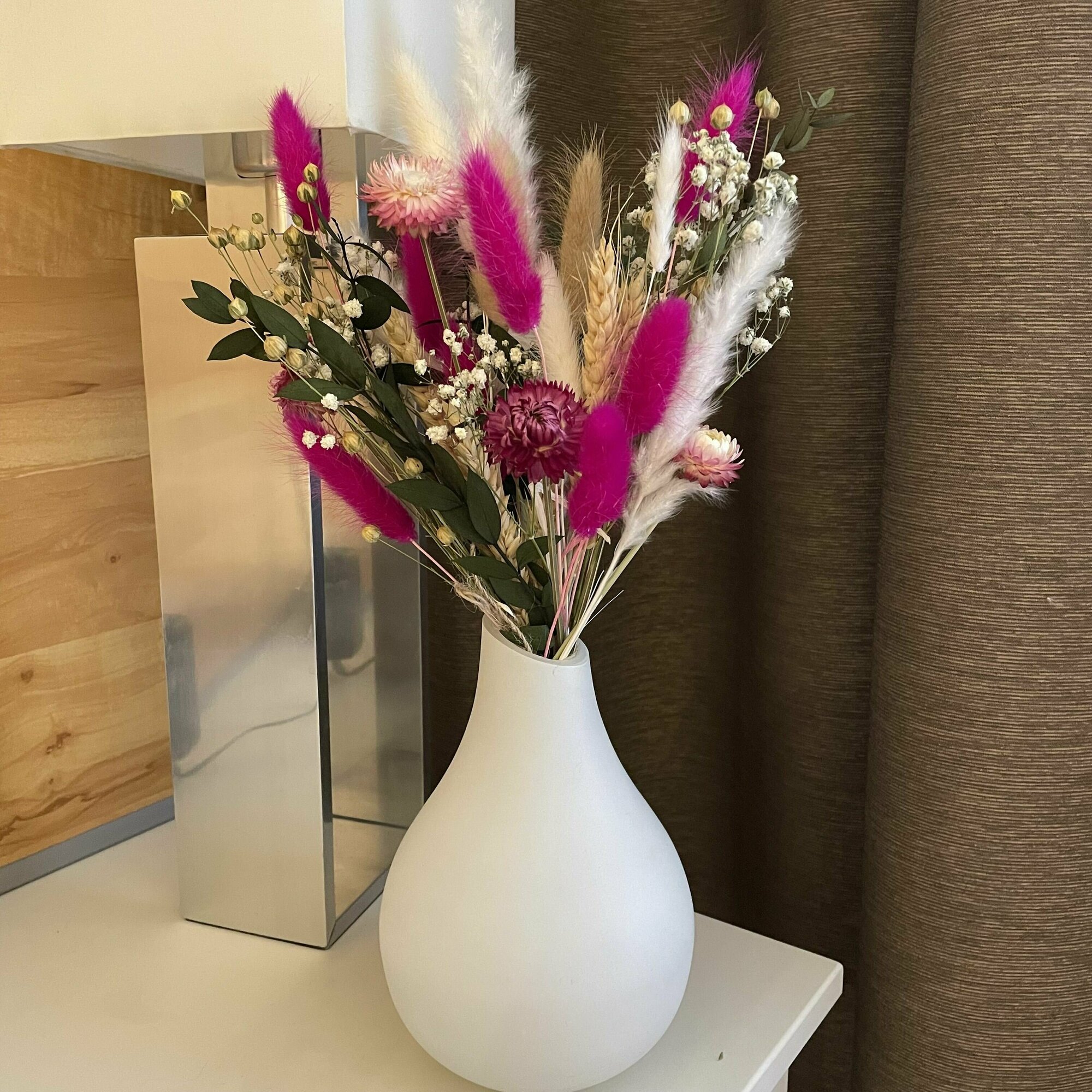Букет Сухоцветов для декора интерьера TRAVA_DECOR лагурус, эвкалипт, гипсофила, гелихризум