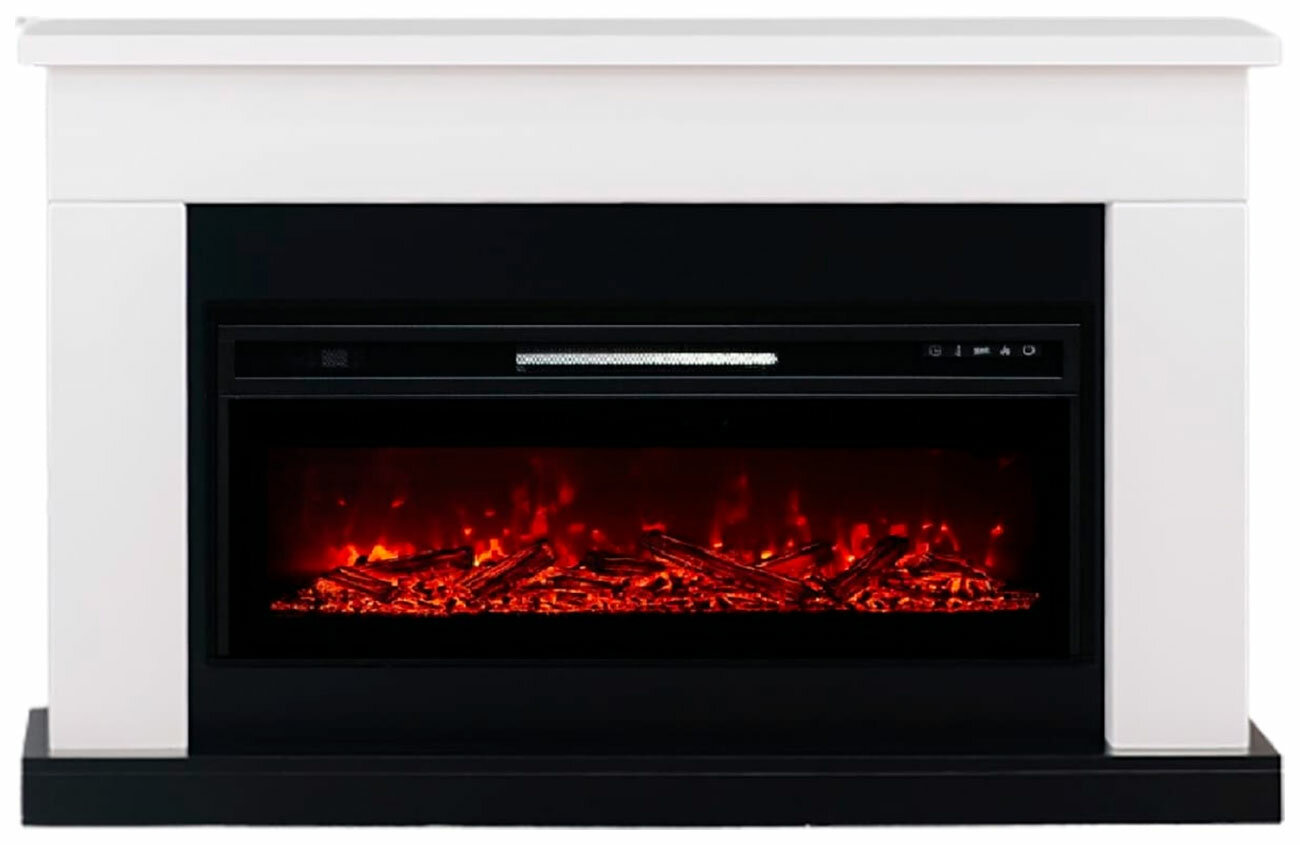 Каминокомплект Elekam Bolton с очагом Pulsar 38 белый с черным разборный