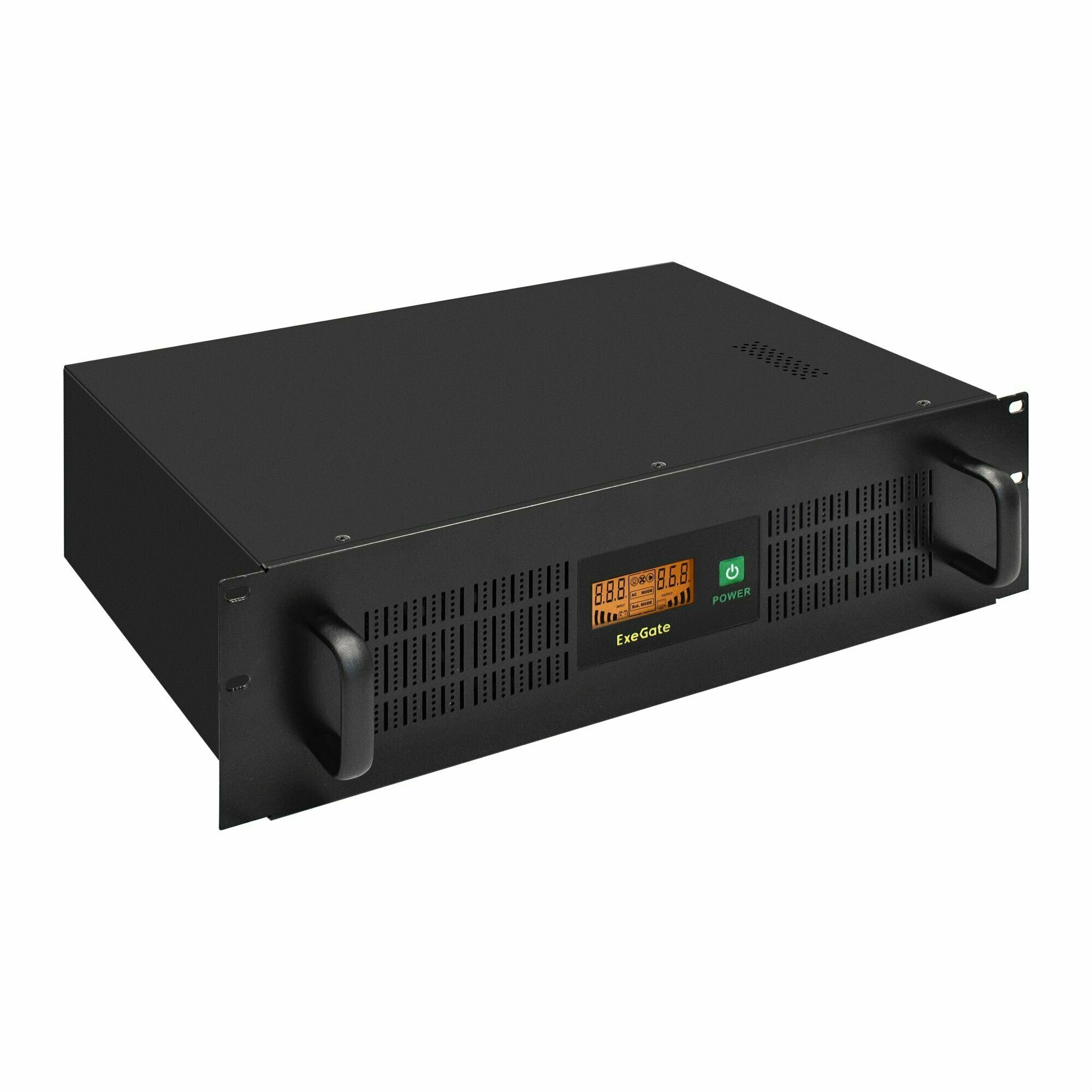 ИБП ExeGate ServerRM UNL-1500. LCD. AVR.2SH.4C13. RJ. USB.3U <1500VA/900W, LCD, AVR, 2*Schuko+4*C13, RJ45/11, USB, 3U, установка в стойку, Black> EX293056RUS