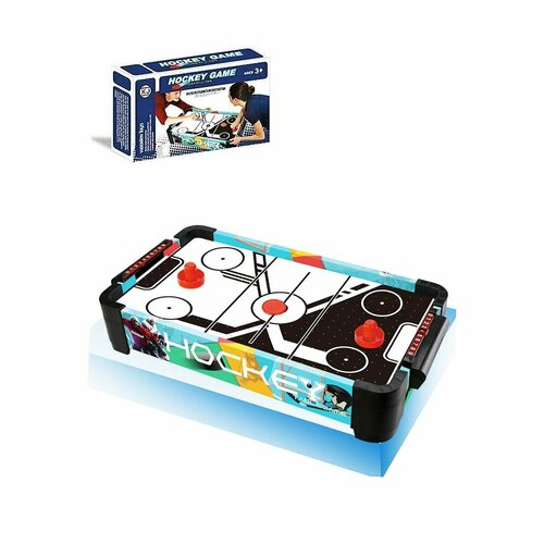 Настольная игра Аэрохоккей 43х23,8х16 см цветной стол (дерево), A0025-1