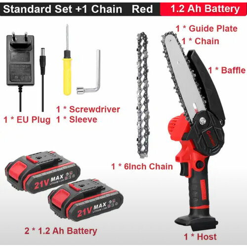 Аккумуляторная цепная пила Geevorks Electric Chain Saw , 6 дюймов, 21В