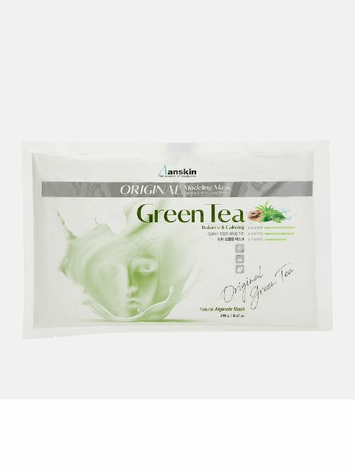 ANSKIN/Маска альгинатная Green Tea Modeling Mask / Refill 240гр