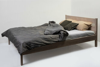 Двуспальная кровать Агата из массива березы, 160 х 200 см, без настила, цвет беленый дуб