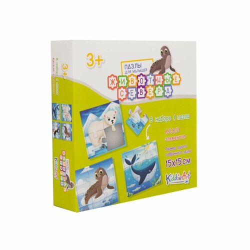 Пазл KiddieArt Животные севера 4в1 31деталь C22031