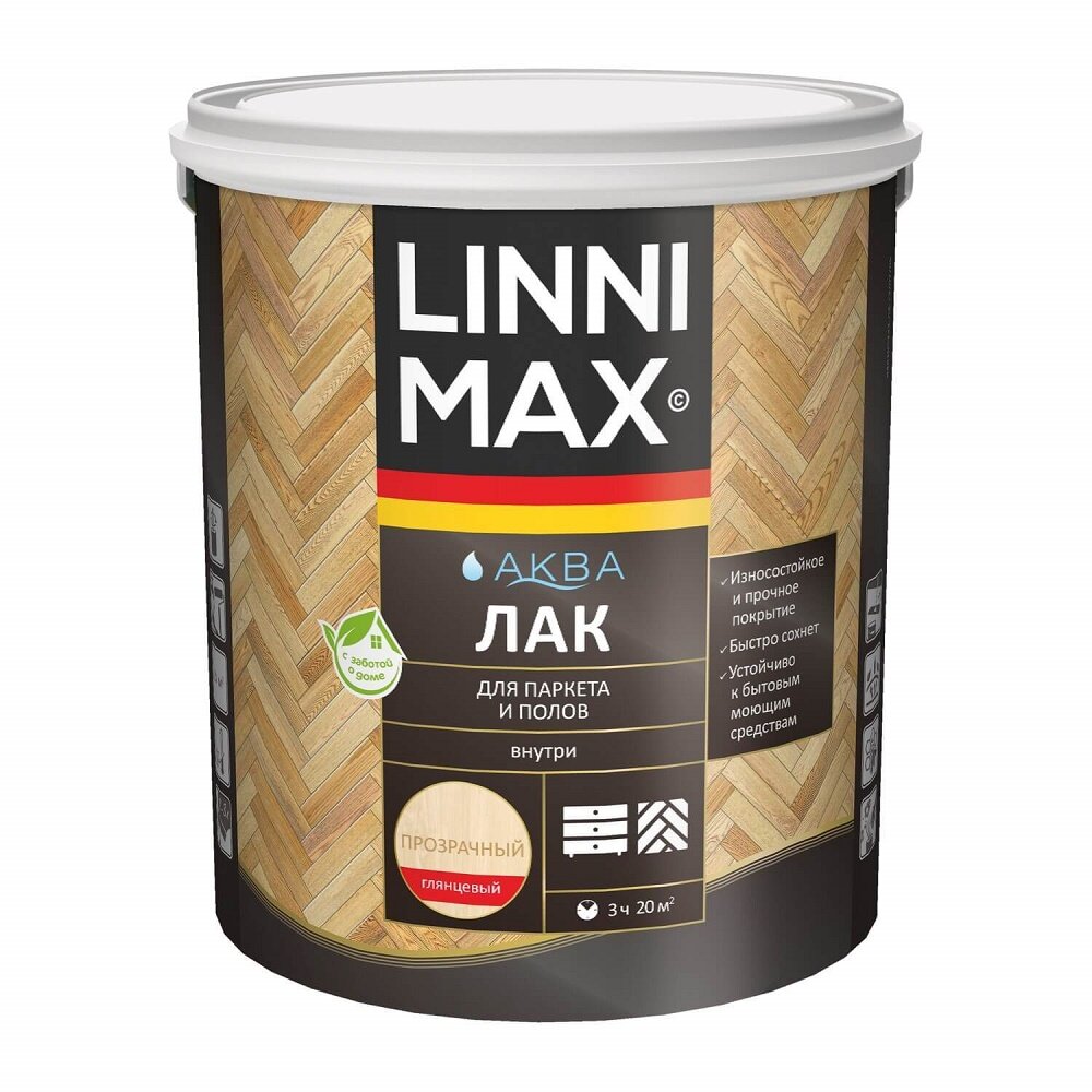 фото Лак акриловый для паркета и полов Linnimax Аква (2,5л) глянцевый
