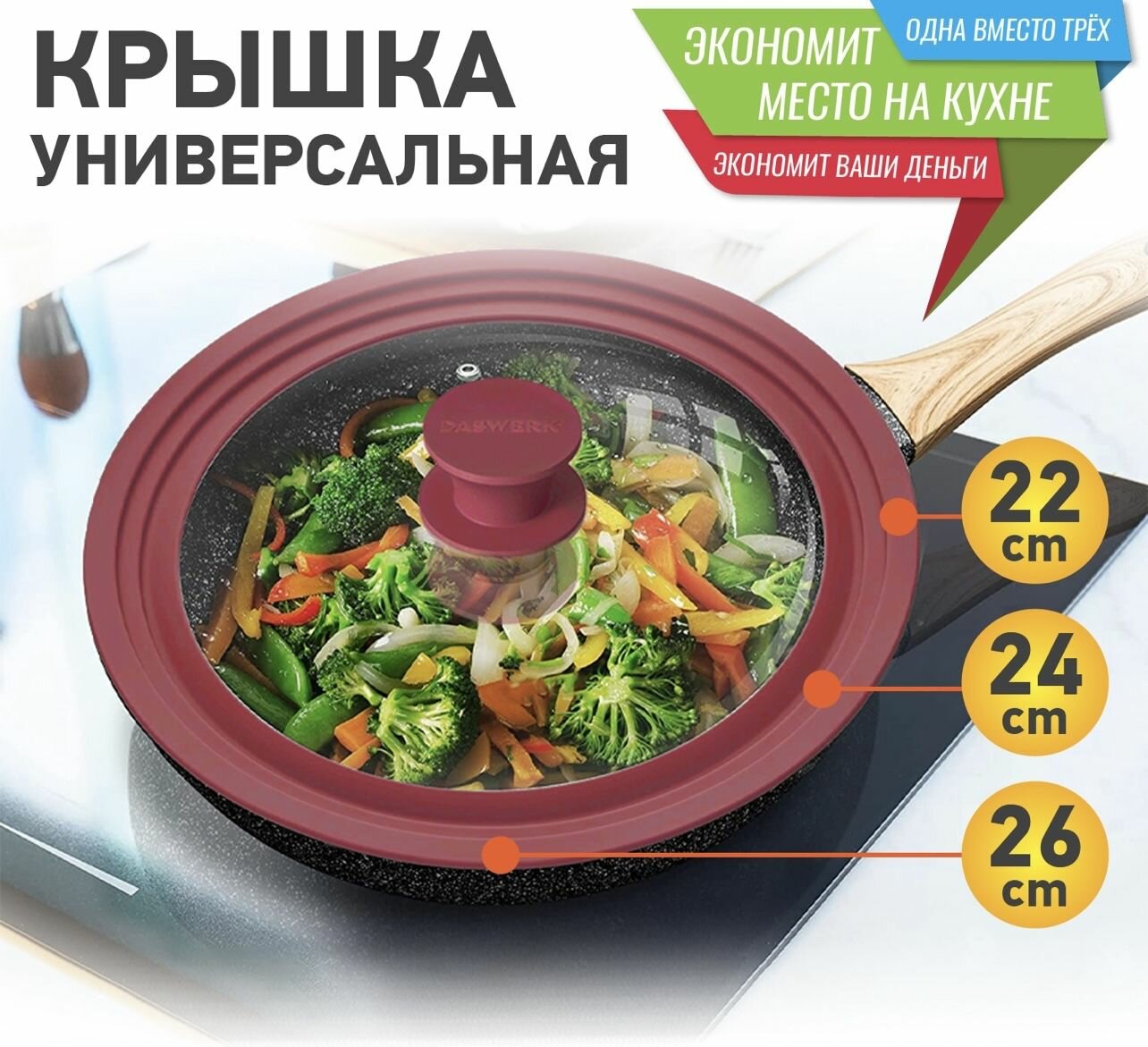 Универсальная стеклянная крышка