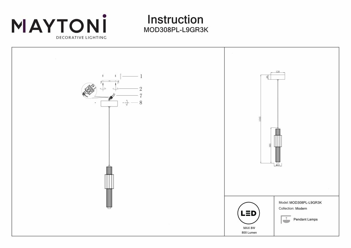 Люстра Maytoni GIRO MOD095PL-10W - фото №13