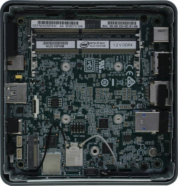Платформа для сборки пк Intel NUC 10: Intel Core i3-10110U, VGA Intel UHD Graphics, VESA, no codec (БЕЗ ШНУРА) (BXNUC10I3FNHN) - фото №11