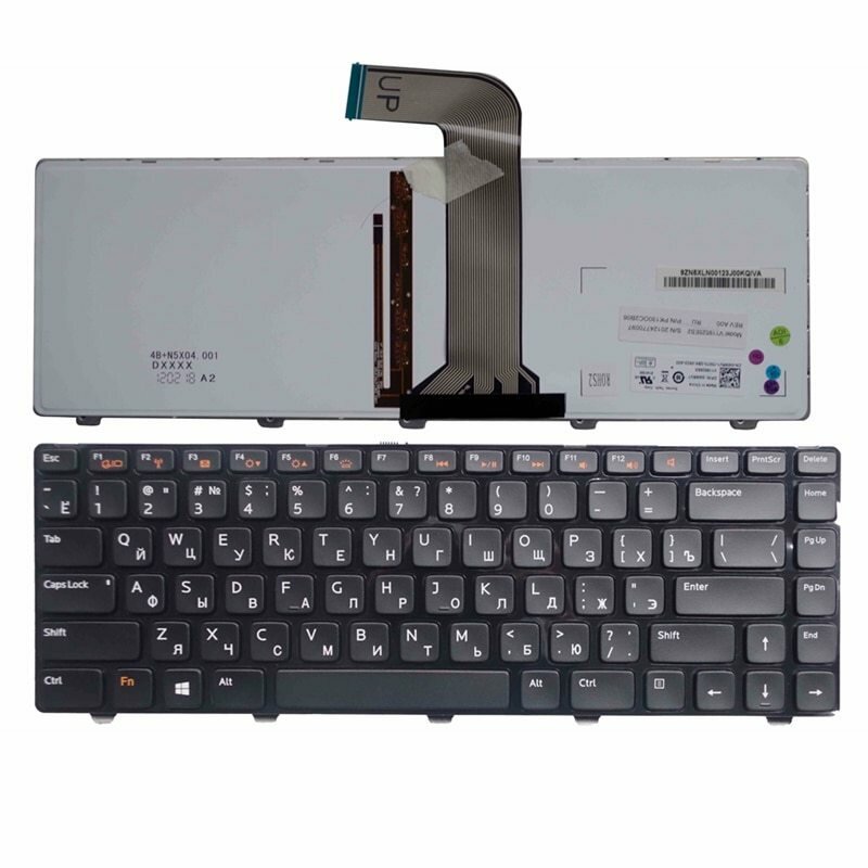 Клавиатура для ноутбука Dell Inspiron 14R, 3520, 5420, 5520, L502X, M5040, M5050, N4110, N5050, N5040, Vostro 3550 черная, с подсветкой