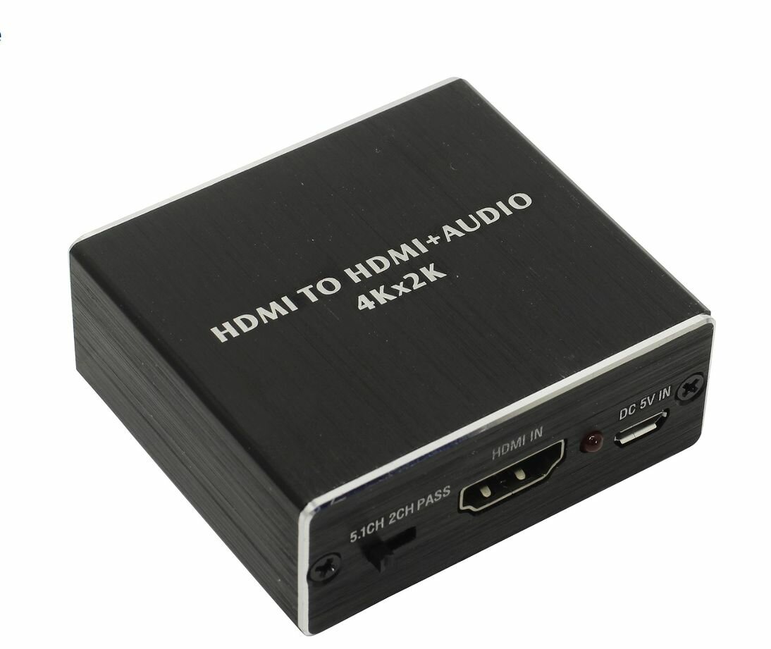 Переходник HDTV-HDTV аудио экстрактор 4Кх2К, черный