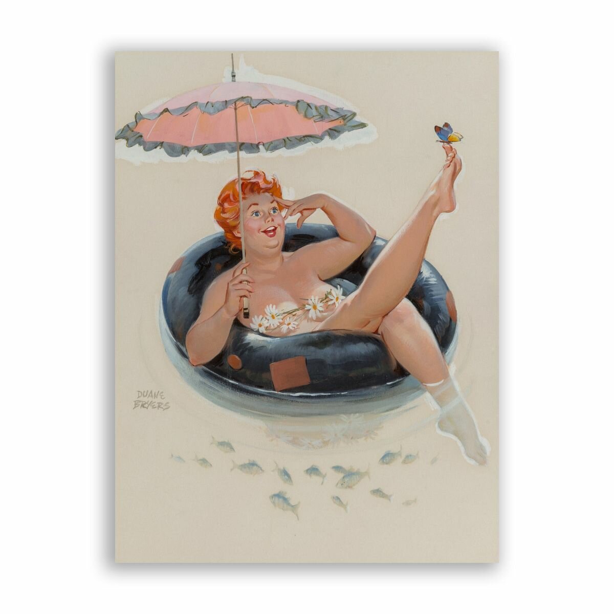 Постер на бумаге в стиле Пин-ап / Pin-up Girl - Hilda / Винтажная девушка / Размер 30 x 40 см