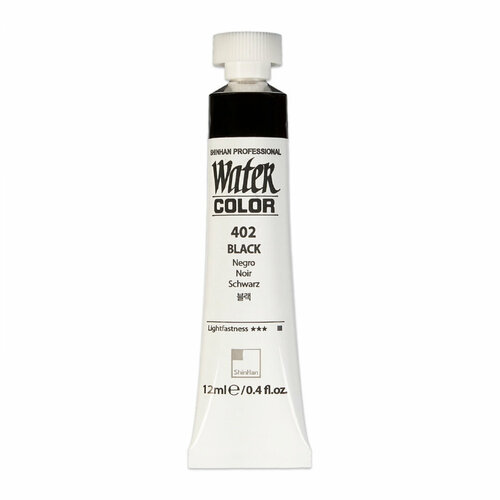 акварельная краска в тюбиках reeves watercolor paint 12 цветов ShinHan Korea Краска акварельная Watercolor Pro 402 черный 12 мл sela25