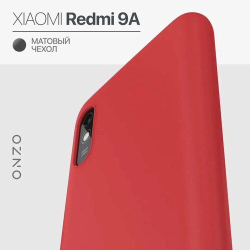 Матовый чехол на Xiaomi Redmi 9A / Ксиоми Редми 9А бампер тонкий, красный cиликоновый чехол на xiaomi redmi note 11 pro ксиоми редми нот 11 про противоударный прозрачный с усиленными углами защитными бортами bumper brozo