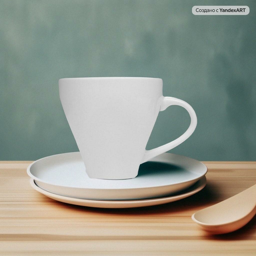 фото Чашка Kunstwerk кофейная 80мл, 80х61х66мм, фарфор, белый, 1 шт.