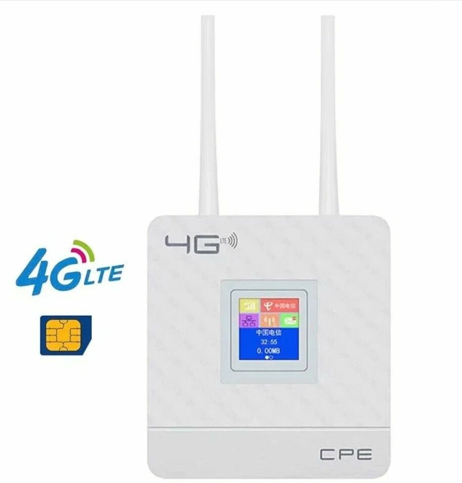 Роутер CPE-01, Wi-Fi, 4G LTE, SIM карта, белый