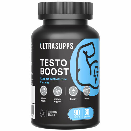 Для повышения тестостерона, тестобустер UltraSupps Testoboost - 90 капсул biotech black test 3 банки тестобустер для увеличения тестостерона 90 капсул