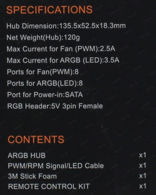 Разветвитель ID-Cooling питания (PWM, 8pcs of Ports for Fan (PWM), 8pcs for Ports for ARGB (LED), пульт ДУ) Retail - фото №8