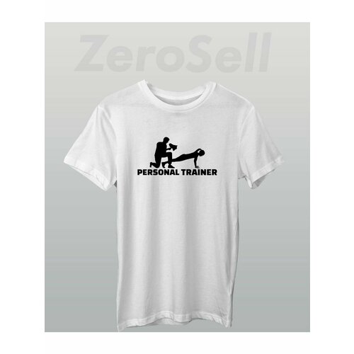 фото Футболка fitness trainer фитнес тренер, размер 3xs, белый zerosell