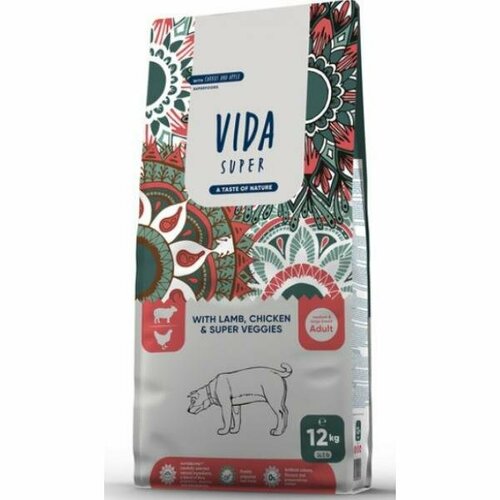 Vida Super Корм Vida Super для взрослых собак средних и крупных пород с ягненком, курицей и овощами, 12кг