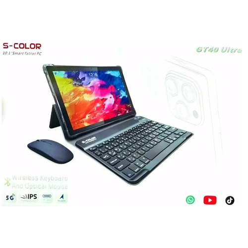 Планшет S-COLOR с клавиатурой GT40 Ultra 16ГБ512ГБ 101 Android 13 черный 835000₽